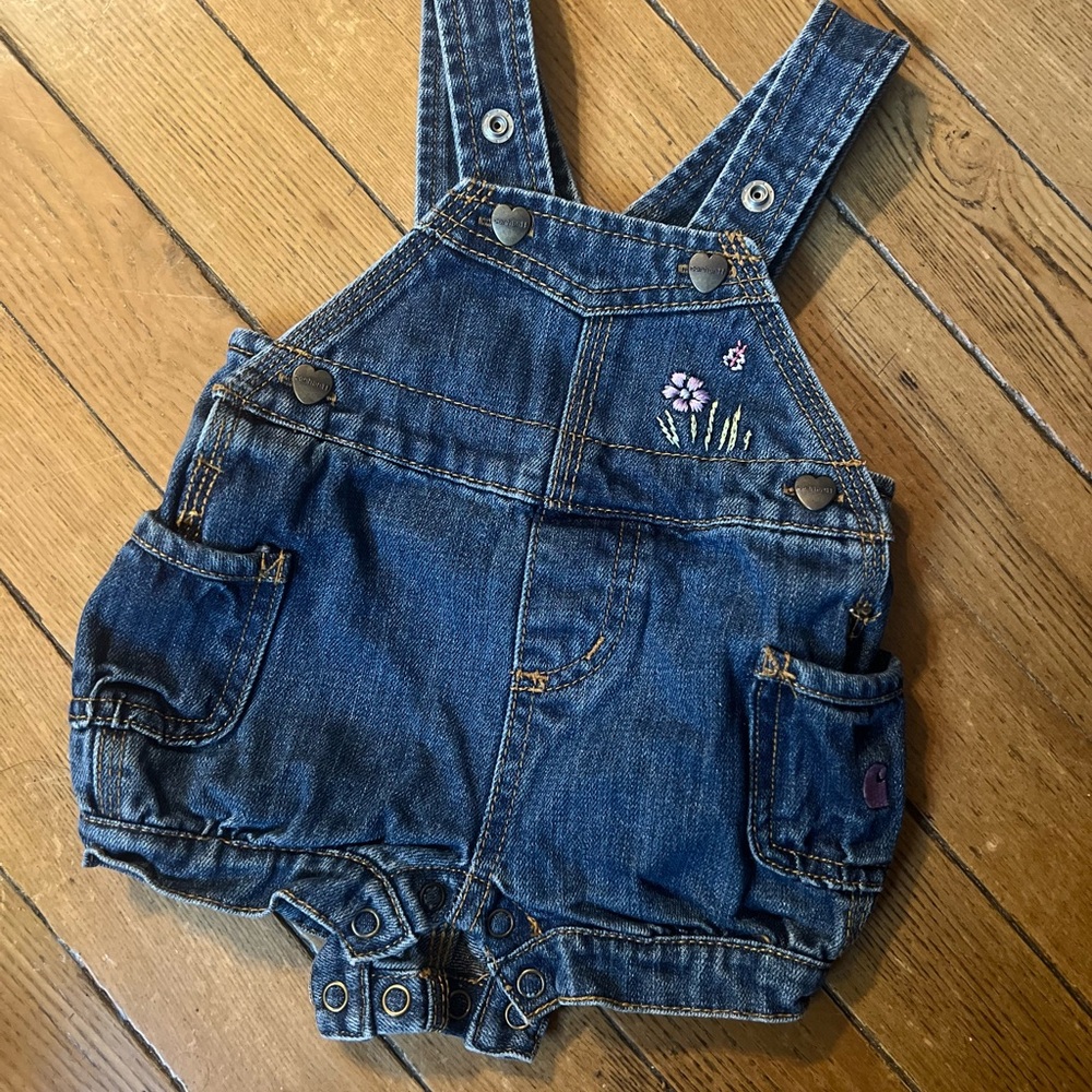 Carhartt Denim Baby Girl 3M Overalls